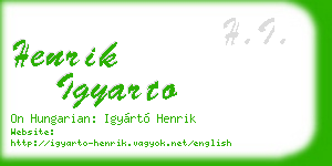 henrik igyarto business card