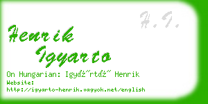 henrik igyarto business card